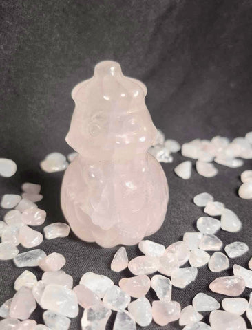 NEW!!! Rose Quartz Pumpkin Ghost Carving