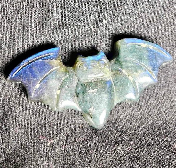 NEW!!! Labradorite Bat Carving