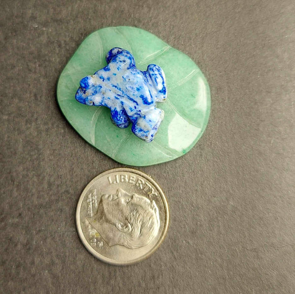 NEW!!! Mini Frog on Lily Pad Crystal Carving
