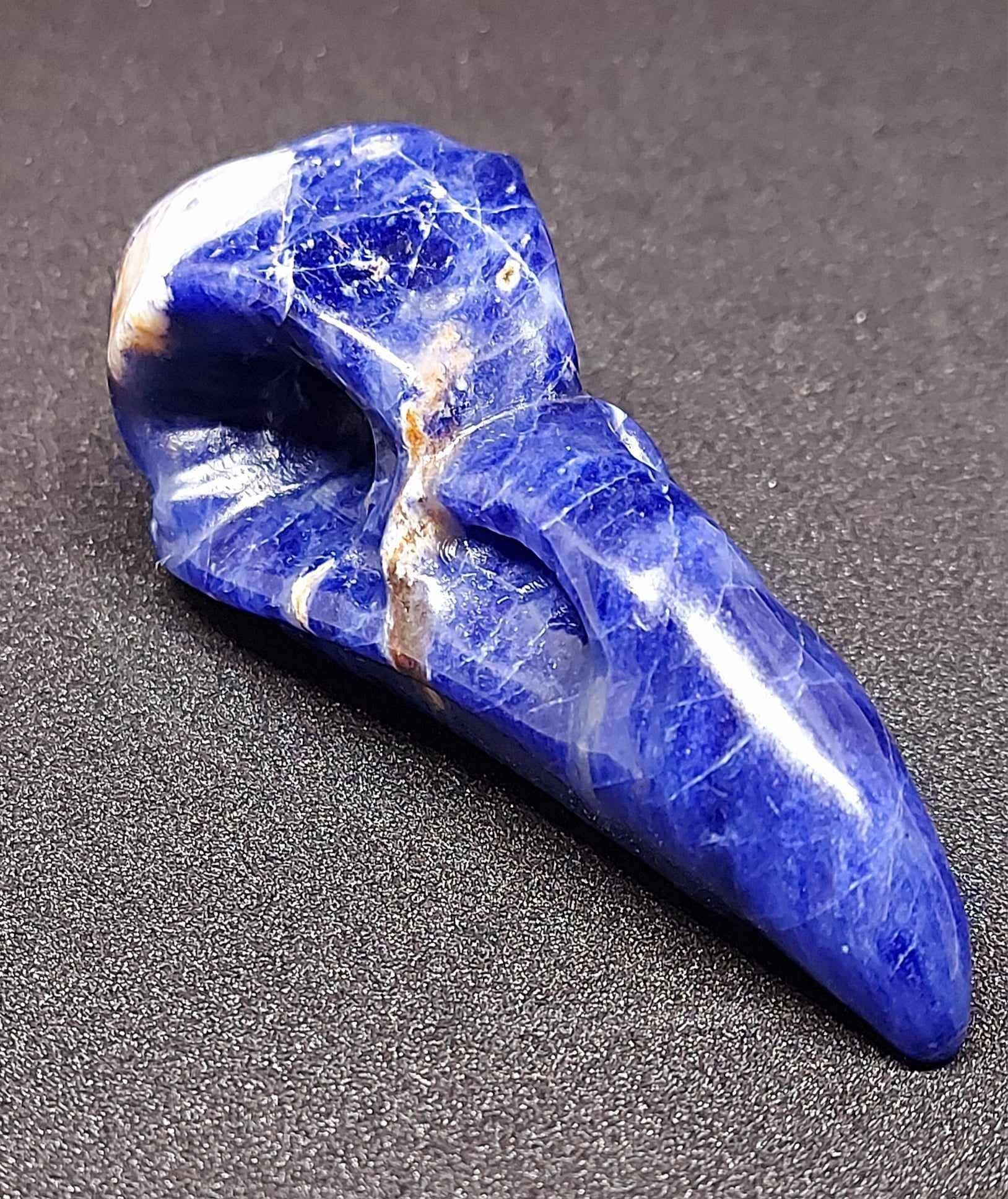 NEW!!! Sodalite Crow Skull Carving