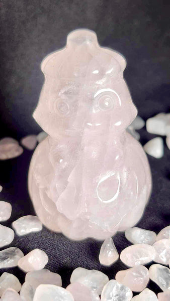 NEW!!! Rose Quartz Pumpkin Ghost Carving