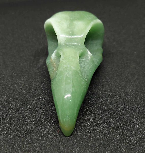 NEW!!! Green Aventurine Crow Skull Carving