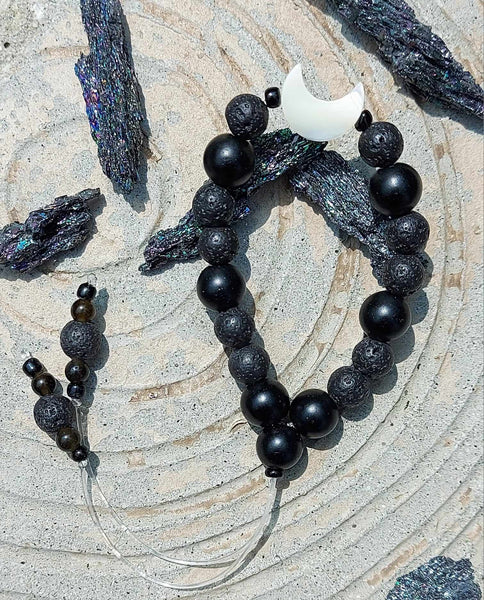 NEW!!! Black Lava Stone & Oynx Aromatherapy Empathy Beads