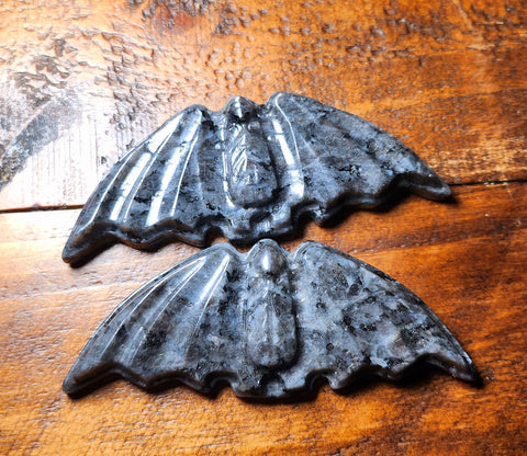 NEW!! Larvikite Bat Carving