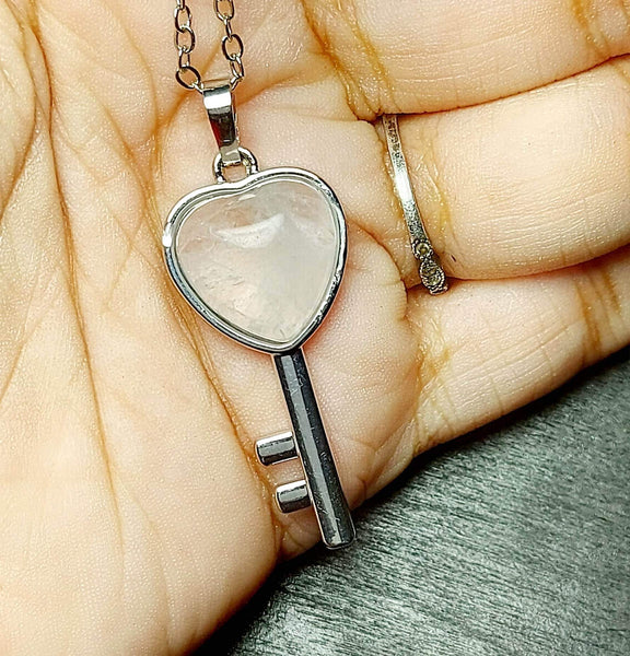 SALE!!! Clear Quartz Key Pendant