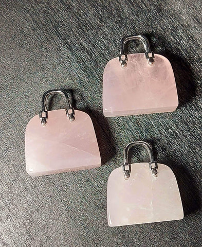 NEW!!! Mini Rose Quartz Crystal Pocket Purse